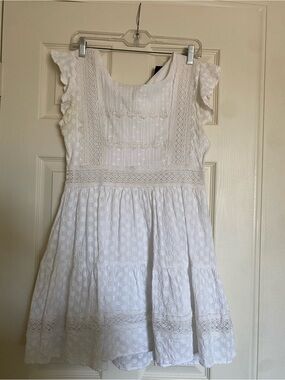 Vici White Lace-Detail Dress